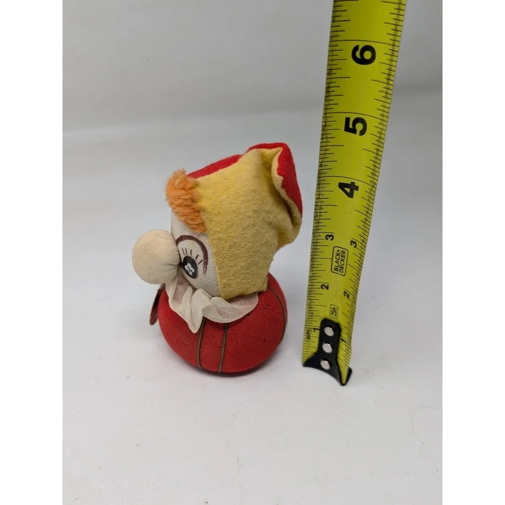 VTG Clown Girl Tape Measure Pin Cushion Doll Pull My Nose 23